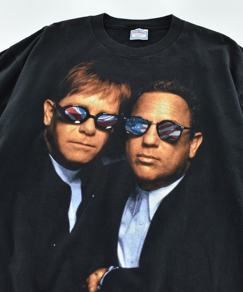 VINTAGE(ヴィンテージ)の「【USED】90’s All Sports “BILLY JOEL & ELTON JOHN/ SPRING OF '95“ バンドTシャツ USA製(Tシャツ/カットソー・メンズ・ブラック・X-LARGE)」の2枚目の写真