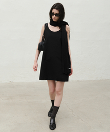 Lace Point Mini Dress - Black