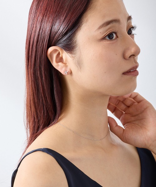 CALIN　STANDARD（カリンスタンダード）の「◆金属アレルギー対応◆◆made in japan◆【高品質ポスト】　キュービックフラワー　ジルコニアセラミックポストピアス（ピアス（両耳用）・レディース・ピンクゴールド/シルバー/ゴールド・FREE）」の7枚目の写真