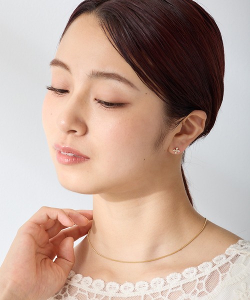 CALIN　STANDARD（カリンスタンダード）の「◆金属アレルギー対応◆◆made in japan◆【高品質ポスト】　キュービックフラワー　ジルコニアセラミックポストピアス（ピアス（両耳用）・レディース・ピンクゴールド/シルバー/ゴールド・FREE）」の13枚目の写真