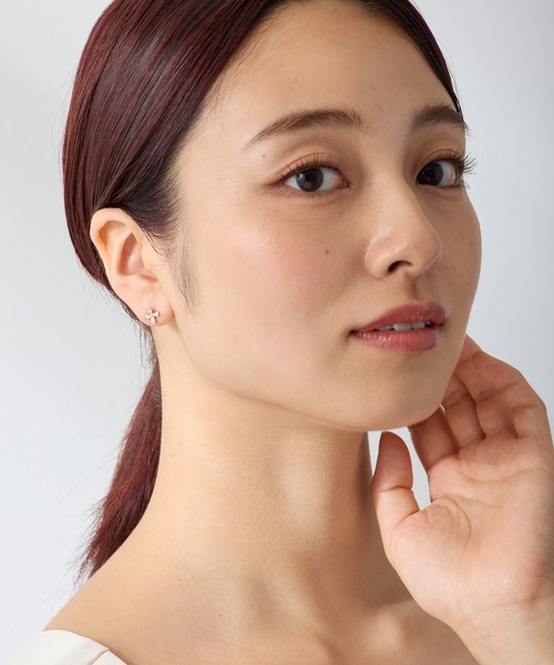 CALIN　STANDARD（カリンスタンダード）の「◆金属アレルギー対応◆◆made in japan◆【高品質ポスト】　キュービックフラワー　ジルコニアセラミックポストピアス（ピアス（両耳用）・レディース・ピンクゴールド/シルバー/ゴールド・FREE）」の16枚目の写真