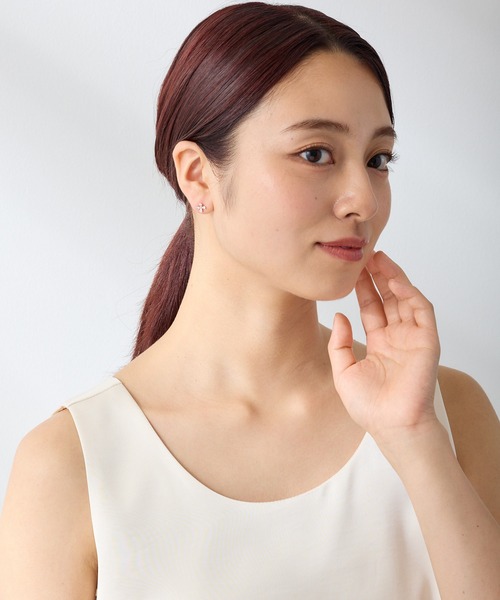 CALIN　STANDARD（カリンスタンダード）の「◆金属アレルギー対応◆◆made in japan◆【高品質ポスト】　キュービックフラワー　ジルコニアセラミックポストピアス（ピアス（両耳用）・レディース・ピンクゴールド/シルバー/ゴールド・FREE）」の19枚目の写真