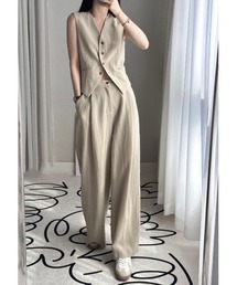 ノースリーブトップスワイドパンツセットアップ