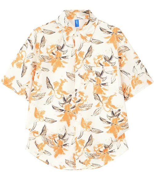 FreeZone(フリーゾーン)の「フラワープリントオーバーサイズ半袖シャツ(Tシャツ/カットソー・メンズ・イエロー/ブルー・F)」の14枚目の写真