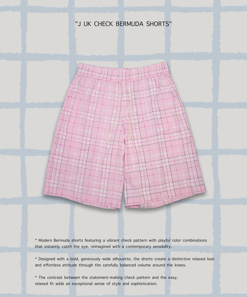 JOINT WORKS（ジョイントワークス）の「チェック バミューダショーツ / J UK CHECK BERMUDA SHORTS（その他パンツ・レディース・ピンク/グリーン・FREE）」の2枚目の写真