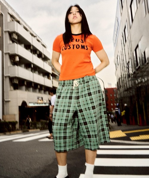 JOINT WORKS（ジョイントワークス）の「チェック バミューダショーツ / J UK CHECK BERMUDA SHORTS（その他パンツ・レディース・ピンク/グリーン・FREE）」の4枚目の写真