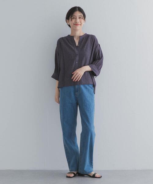 URBAN RESEARCH DOORS(アーバンリサーチドアーズ)の「楊柳ドット5分袖ブラウス(シャツ/ブラウス・レディース・チャコールグレー/ブラック/カーキ・FREE)」の22枚目の写真