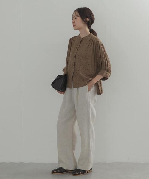 URBAN RESEARCH DOORS(アーバンリサーチドアーズ)の「楊柳ドット5分袖ブラウス(シャツ/ブラウス・レディース・チャコールグレー/ブラック/カーキ・FREE)」の12枚目の写真
