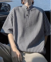 DSヘリンボーンキーネックTシャツ