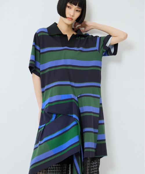 TOGA PULLA(トーガ プルラ)の「【TOGA PULLA/トーガプルラ】Border print dress/ボーダープリントドレス(ワンピース・レディース・ネイビー・38)」の1枚目の写真