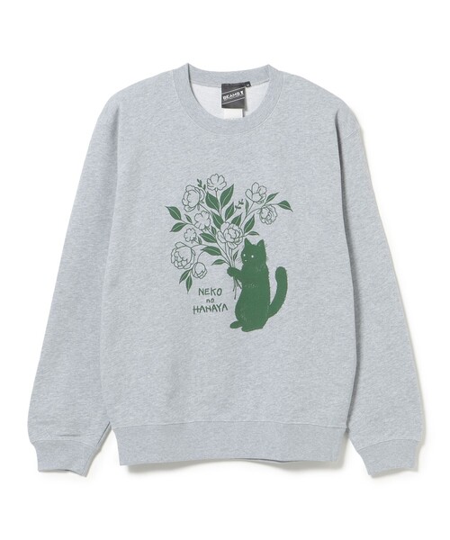 BEAMS T(ビームスティー)の「BEAMS T / "NEKO NO HANAYA" Crewneck Sweat(スウェット・メンズ・グレー・L/XL)」の1枚目の写真