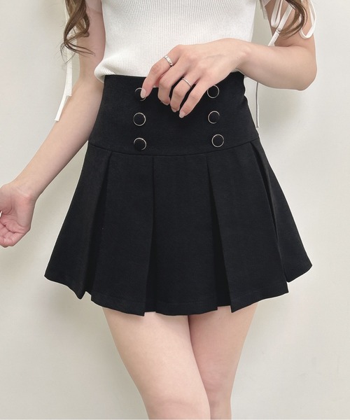 INGNI（イング）の「フロントボタンプリーツスカパン（スカート・レディース・グレー/ブラック・FREE）」の3枚目の写真