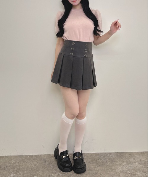 INGNI（イング）の「フロントボタンプリーツスカパン（スカート・レディース・グレー/ブラック・FREE）」の13枚目の写真