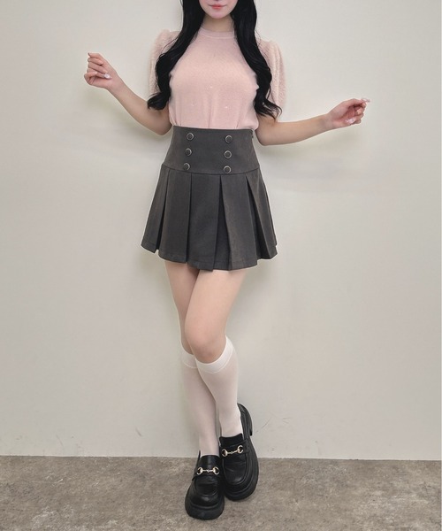 INGNI（イング）の「フロントボタンプリーツスカパン（スカート・レディース・グレー/ブラック・FREE）」の14枚目の写真