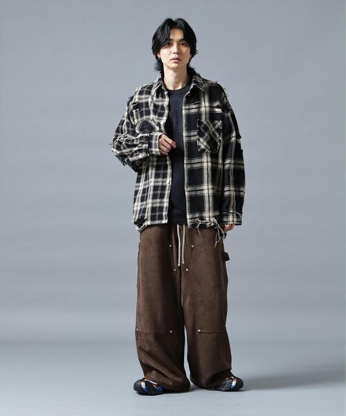 DANKE SCHON(ダンケシェーン)の「DankeSchon/ダンケシェーン/ECOSUEDE W-KNEE WIDE PANTS(その他パンツ・メンズ・ブラウン/ブラック系その他・S/M/L)」の4枚目の写真