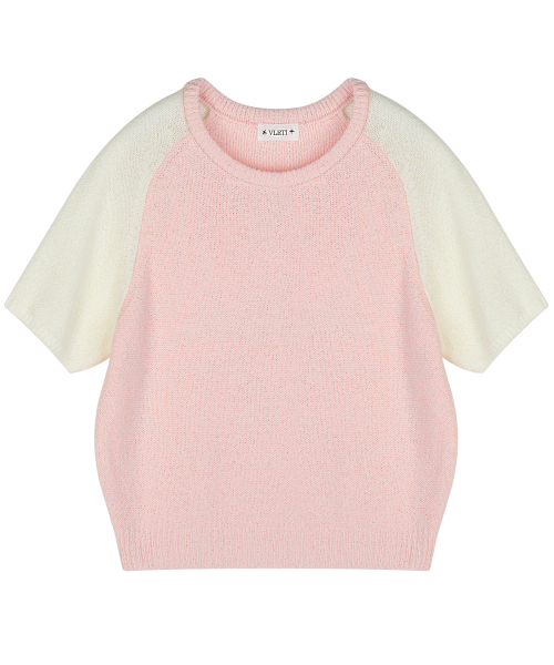 VLETI（ブレッティ）の「Round Color Matching Half Knit (Pink)（ニット/セーター・レディース・ピンク・FREE）」の2枚目の写真