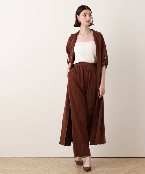 allureville(アルアバイル)の「フィブリルストレッチシャツワンピース(シャツワンピース・レディース・ブラウン/ネイビー/キャメル・2/1)」の2枚目の写真