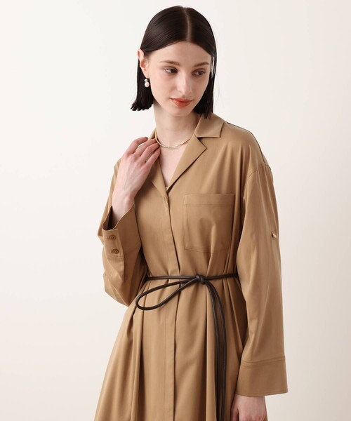 allureville(アルアバイル)の「フィブリルストレッチシャツワンピース(シャツワンピース・レディース・ブラウン/ネイビー/キャメル・2/1)」の13枚目の写真