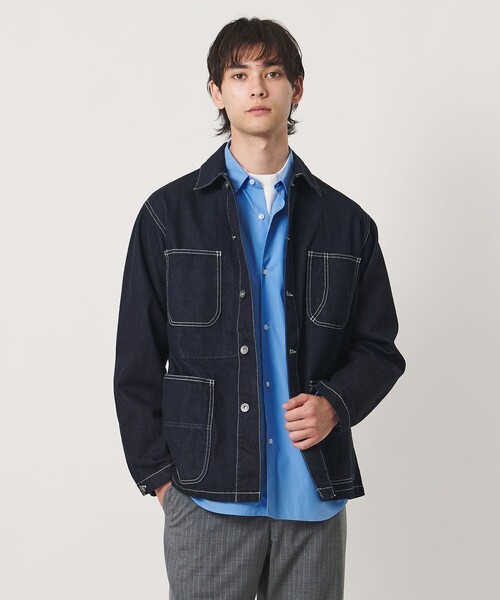 UNITED ARROWS(ユナイテッドアローズ)の「シオタ ワンウォッシュ スビンデニム カバーオール「 SLOW & 」(カバーオール・メンズ・ネイビー・L/XL/S/M)」の2枚目の写真