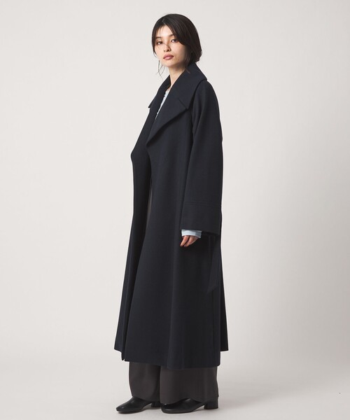 EMMEL REFINES(エメルリファインズ)の「<EMMEL REFINES>EM ベルテッド フレア ロングコート(チェスターコート・レディース・ネイビー/ベージュ・S/M)」の10枚目の写真