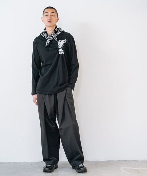 yoshiokubo(ヨシオクボ)の「yoshiokubo ヨシオクボ / Crash L/S T "GHOST TRACK" / YKF26109(Tシャツ/カットソー・メンズ・ホワイト/ブラック・3/2/1)」の5枚目の写真