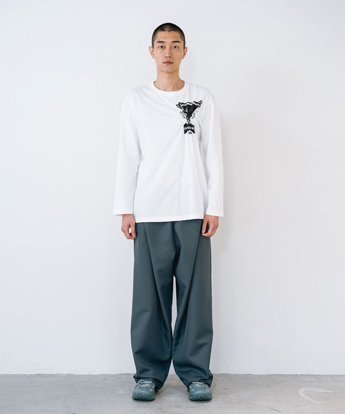 yoshiokubo(ヨシオクボ)の「yoshiokubo ヨシオクボ / Crash L/S T "GHOST TRACK" / YKF26109(Tシャツ/カットソー・メンズ・ホワイト/ブラック・3/2/1)」の6枚目の写真