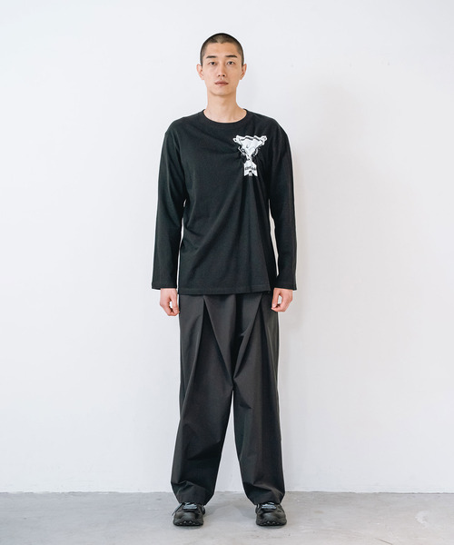 yoshiokubo(ヨシオクボ)の「yoshiokubo ヨシオクボ / Crash L/S T "GHOST TRACK" / YKF26109(Tシャツ/カットソー・メンズ・ホワイト/ブラック・3/2/1)」の9枚目の写真