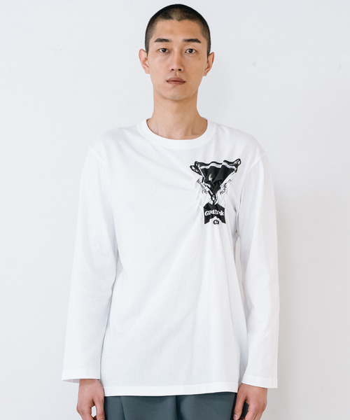 yoshiokubo(ヨシオクボ)の「yoshiokubo ヨシオクボ / Crash L/S T "GHOST TRACK" / YKF26109(Tシャツ/カットソー・メンズ・ホワイト/ブラック・3/2/1)」の15枚目の写真