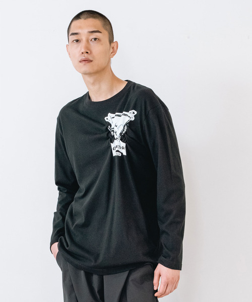 yoshiokubo(ヨシオクボ)の「yoshiokubo ヨシオクボ / Crash L/S T "GHOST TRACK" / YKF26109(Tシャツ/カットソー・メンズ・ホワイト/ブラック・3/2/1)」の18枚目の写真