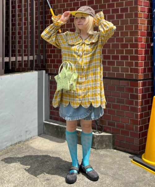 HELLO.SANFRANCISCO(ハローサンフランシスコ)の「【HELLO.SANFRANCISCO】チェックフリルビックカラーチュニック(シャツ/ブラウス・レディース・イエロー/ブルー・ONE SIZE)」の20枚目の写真