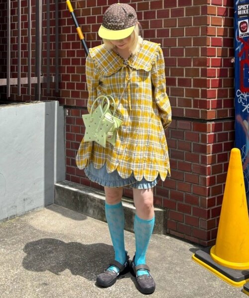 HELLO.SANFRANCISCO(ハローサンフランシスコ)の「【HELLO.SANFRANCISCO】チェックフリルビックカラーチュニック(シャツ/ブラウス・レディース・イエロー/ブルー・ONE SIZE)」の21枚目の写真