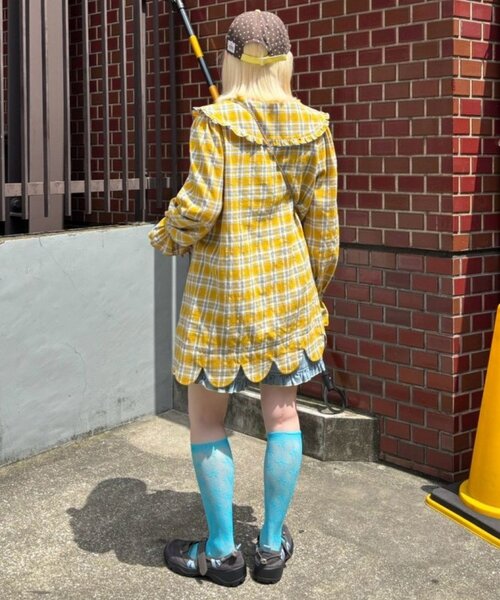 HELLO.SANFRANCISCO(ハローサンフランシスコ)の「【HELLO.SANFRANCISCO】チェックフリルビックカラーチュニック(シャツ/ブラウス・レディース・イエロー/ブルー・ONE SIZE)」の22枚目の写真