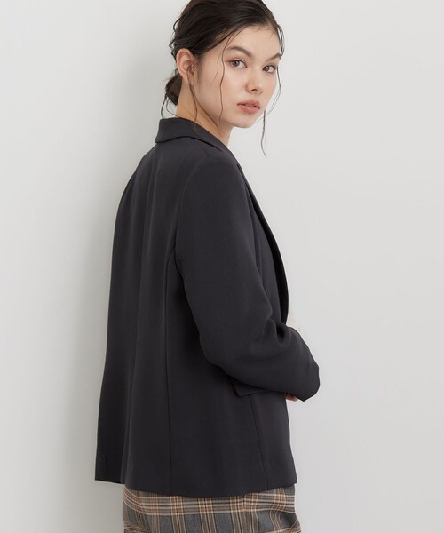 THE SHOP TK （ザ ショップ ティーケー ）の「【セットアップ可】ビジネスシングルジャケット（テーラードジャケット・レディース・スミクロ/ブラウン系その他・12/13）」の4枚目の写真