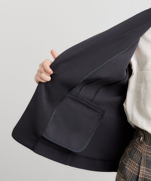 THE SHOP TK （ザ ショップ ティーケー ）の「【セットアップ可】ビジネスシングルジャケット（テーラードジャケット・レディース・スミクロ/ブラウン系その他・12/13）」の9枚目の写真