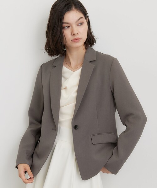 THE SHOP TK （ザ ショップ ティーケー ）の「【セットアップ可】ビジネスシングルジャケット（テーラードジャケット・レディース・スミクロ/ブラウン系その他・12/13）」の11枚目の写真