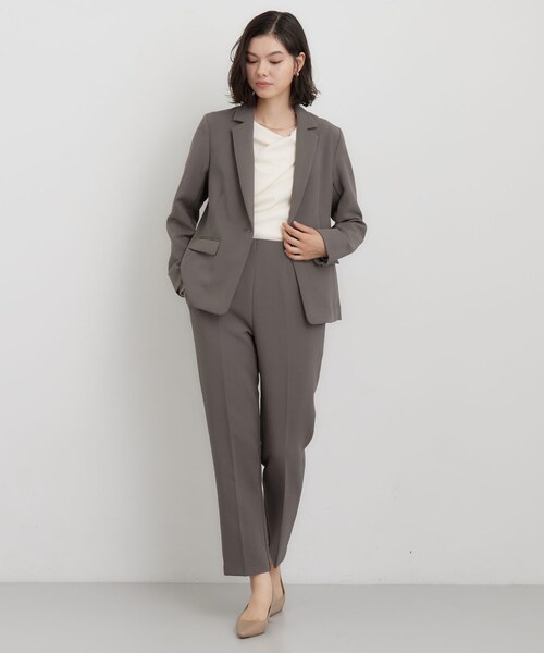 THE SHOP TK （ザ ショップ ティーケー ）の「【セットアップ可】ビジネスシングルジャケット（テーラードジャケット・レディース・スミクロ/ブラウン系その他・12/13）」の16枚目の写真