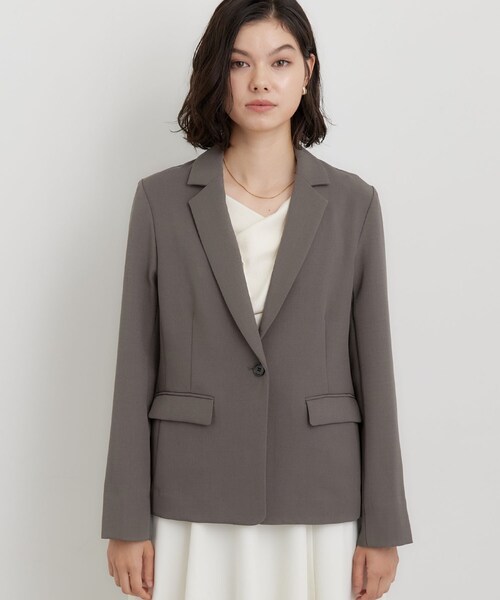 THE SHOP TK （ザ ショップ ティーケー ）の「【セットアップ可】ビジネスシングルジャケット（テーラードジャケット・レディース・スミクロ/ブラウン系その他・12/13）」の19枚目の写真