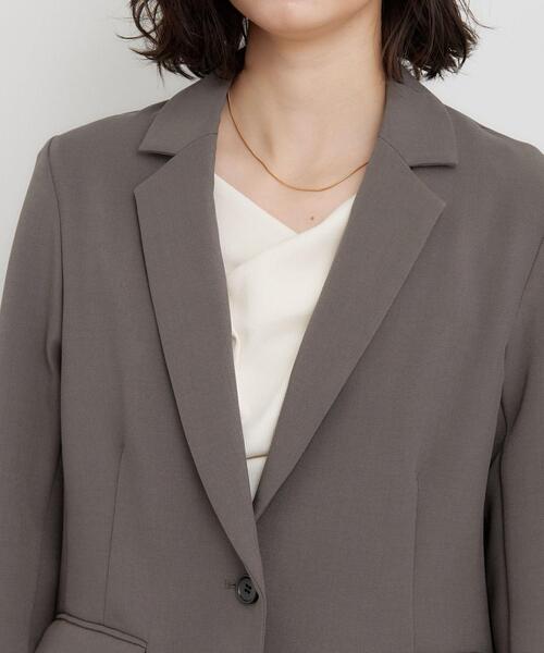 THE SHOP TK （ザ ショップ ティーケー ）の「【セットアップ可】ビジネスシングルジャケット（テーラードジャケット・レディース・スミクロ/ブラウン系その他・12/13）」の22枚目の写真