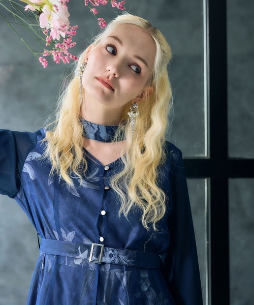 HARE(ハレ)の「【OCCASION】アートフラワーシアーレイヤーワンピース(HARE)(ワンピース・レディース・ブルー/ブラック・FREE)」の16枚目の写真