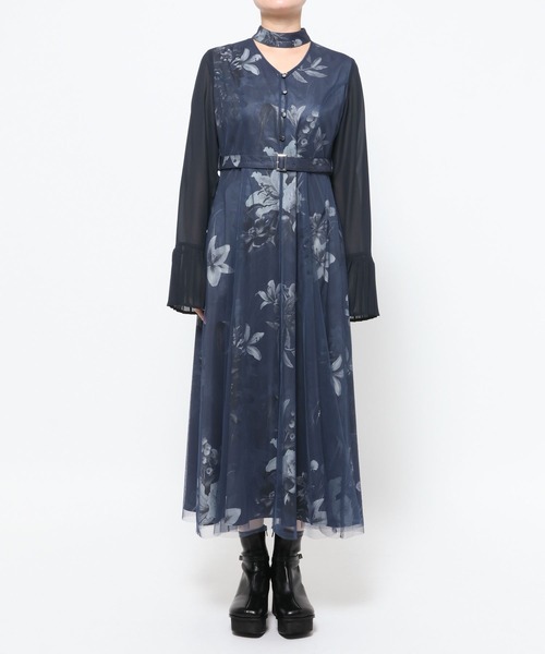 HARE(ハレ)の「【OCCASION】アートフラワーシアーレイヤーワンピース(HARE)(ワンピース・レディース・ブルー/ブラック・FREE)」の17枚目の写真