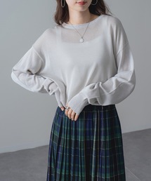 【refinedworks】程よい 透け感 でこなれ見え! 透かし 編み シアー ニット