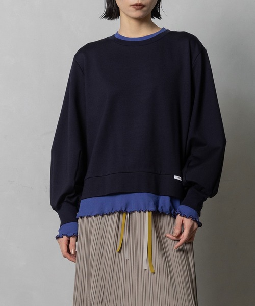 MARECHAL TERRE(マルシャルテル)の「レイヤードトップス(Tシャツ/カットソー・レディース・ブラック/ネイビー/オフホワイト/グレー・MEDIUM)」の1枚目の写真