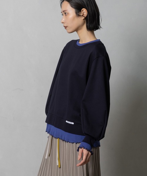MARECHAL TERRE(マルシャルテル)の「レイヤードトップス(Tシャツ/カットソー・レディース・ブラック/ネイビー/オフホワイト/グレー・MEDIUM)」の5枚目の写真