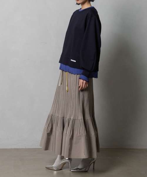 MARECHAL TERRE(マルシャルテル)の「レイヤードトップス(Tシャツ/カットソー・レディース・ブラック/ネイビー/オフホワイト/グレー・MEDIUM)」の8枚目の写真