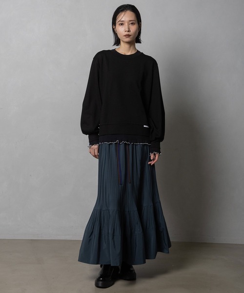 MARECHAL TERRE(マルシャルテル)の「レイヤードトップス(Tシャツ/カットソー・レディース・ブラック/ネイビー/オフホワイト/グレー・MEDIUM)」の19枚目の写真