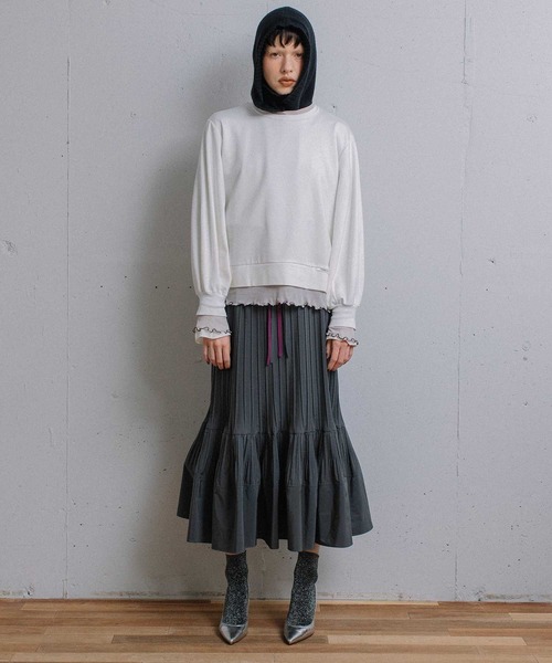 MARECHAL TERRE(マルシャルテル)の「レイヤードトップス(Tシャツ/カットソー・レディース・ブラック/ネイビー/オフホワイト/グレー・MEDIUM)」の14枚目の写真
