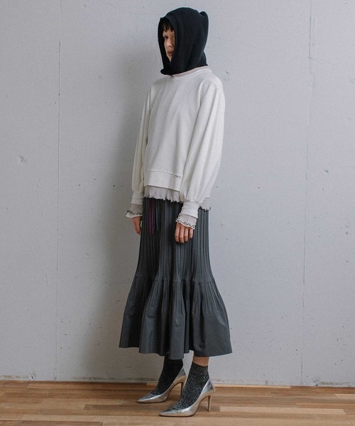 MARECHAL TERRE(マルシャルテル)の「レイヤードトップス(Tシャツ/カットソー・レディース・ブラック/ネイビー/オフホワイト/グレー・MEDIUM)」の15枚目の写真