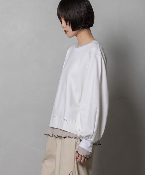 MARECHAL TERRE(マルシャルテル)の「レイヤードトップス(Tシャツ/カットソー・レディース・ブラック/ネイビー/オフホワイト/グレー・MEDIUM)」の21枚目の写真