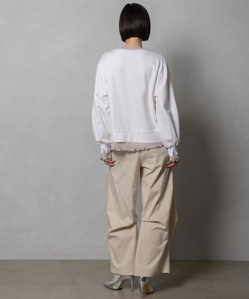 MARECHAL TERRE(マルシャルテル)の「レイヤードトップス(Tシャツ/カットソー・レディース・ブラック/ネイビー/オフホワイト/グレー・MEDIUM)」の11枚目の写真