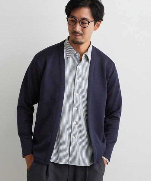 THE SHOP TK (ザ ショップ ティーケー )の「杢調スエードタッチカーデ(カーディガン/ボレロ・メンズ・ネイビー/グレー・02/03/04)」の1枚目の写真
